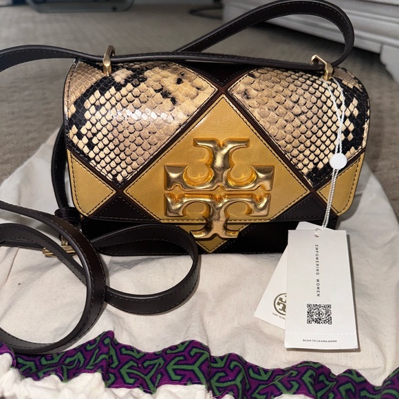 Tory Burch Eleanor Exotic Diamond quilt small convertible shoulder bag - Picture 3 of 5